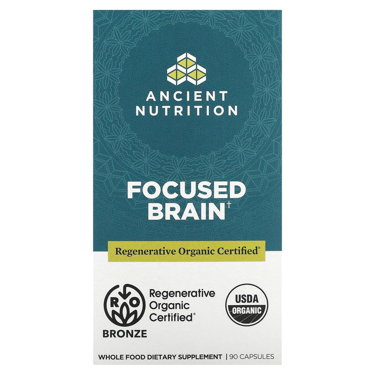 Dr. Axe / Ancient Nutrition, Focused Brain, 90 Capsules - Supply Center USA