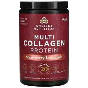 Dr. Axe / Ancient Nutrition, Multi Collagen Protein, Strawberry Lemonade, 1.13 lbs (513 g) - Supply Center USA