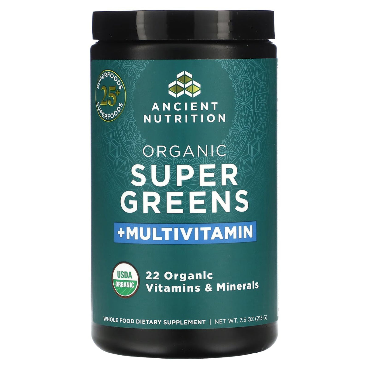 Dr. Axe / Ancient Nutrition, Organic Super Greens + Multivitamin, 7.5 oz (213 g) - Supply Center USA