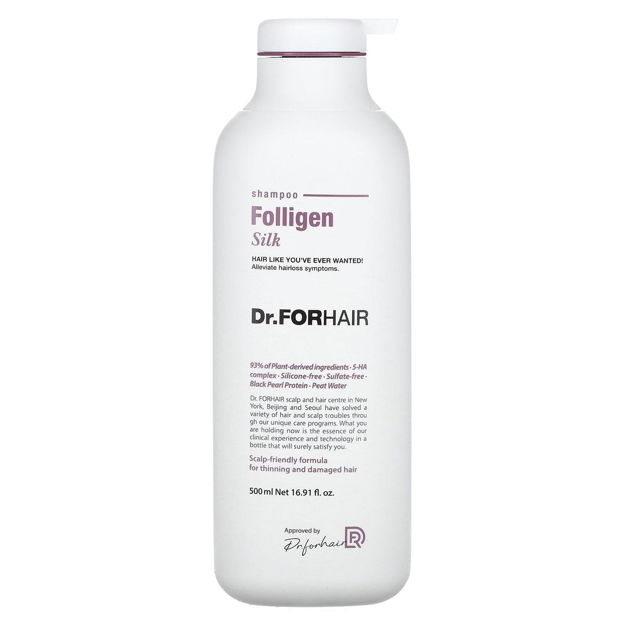 Dr.ForHair, Folligen Shampoo, Black, 16.91 fl oz (500 ml) - Supply Center USA