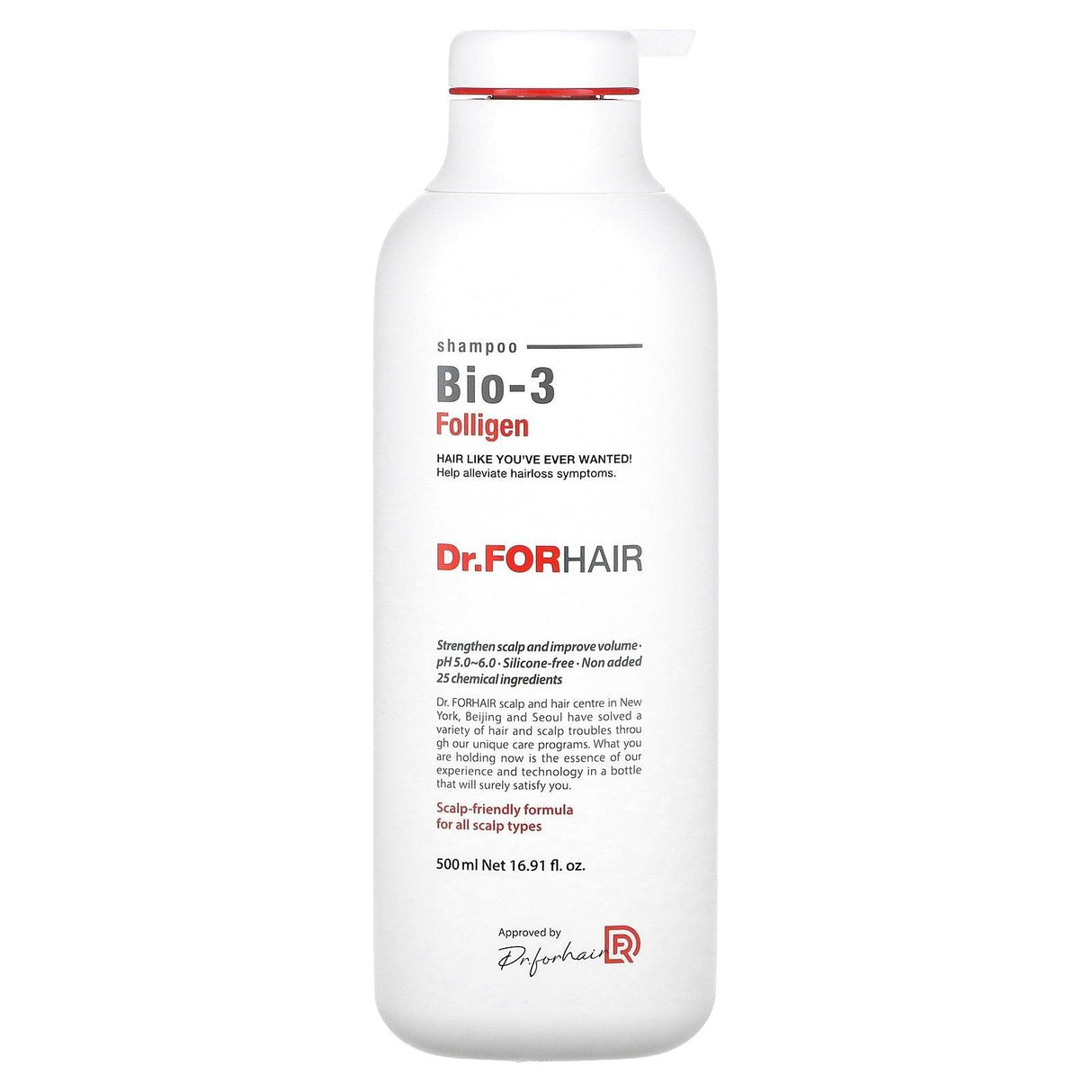 Dr.ForHair, Folligen Shampoo, Black, 16.91 fl oz (500 ml) - Supply Center USA