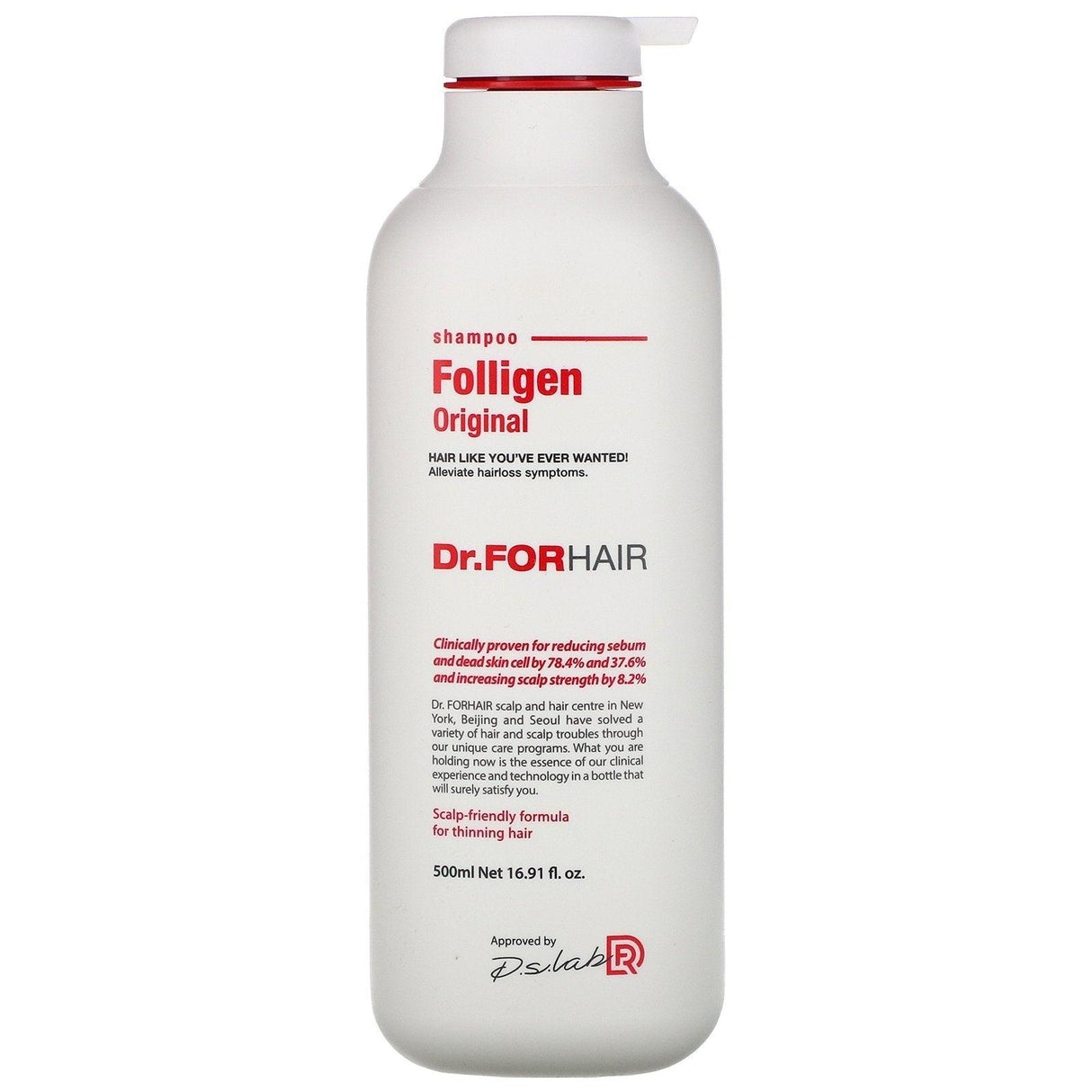 Dr.ForHair, Folligen Shampoo, Black, 16.91 fl oz (500 ml) - Supply Center USA