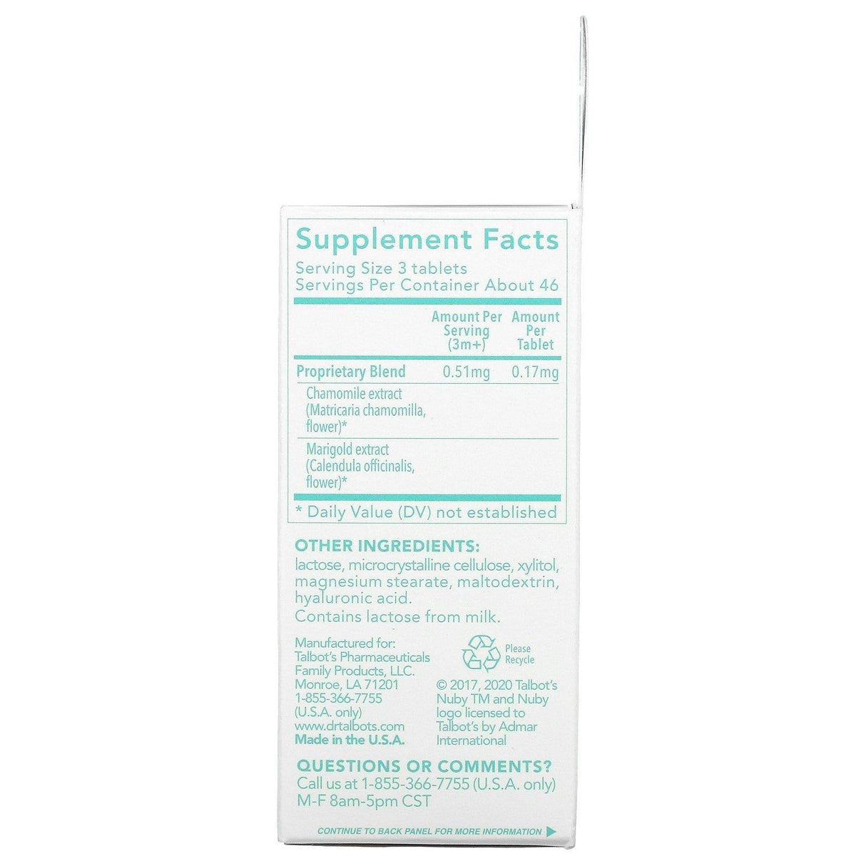 Dr. Talbot's, Soothing Tablets, Chamomile, 3 m+, 140 Tablets - Supply Center USA