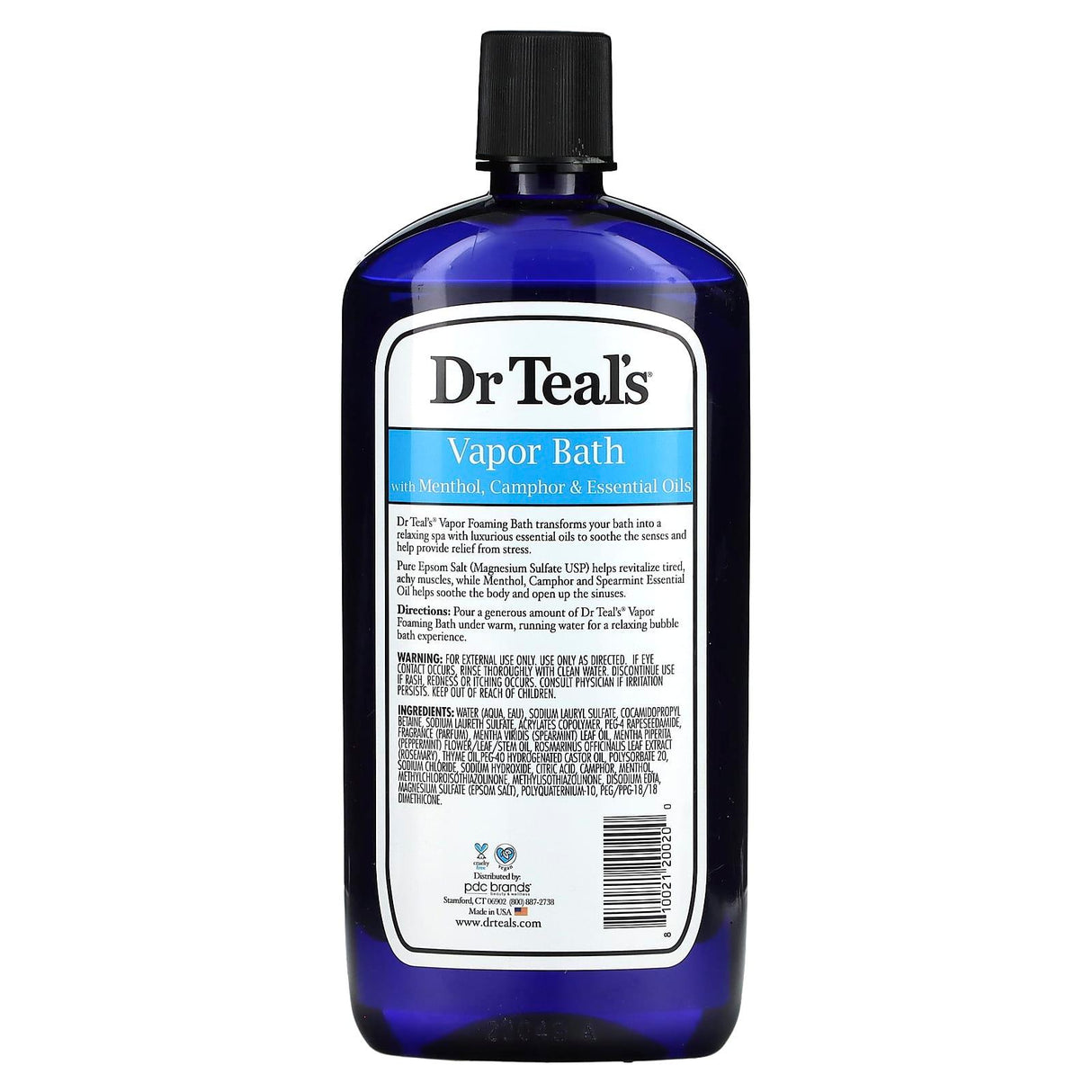 Dr. Teals, Foaming Bath With Pure Epsom Salt, Vapor Bath, 24 fl oz (710 ml) - Supply Center USA