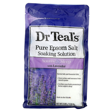 Dr. Teals, Pure Epsom Salt, Soaking Solution, With Lavender, 3 lbs (1.36 kg) - Supply Center USA