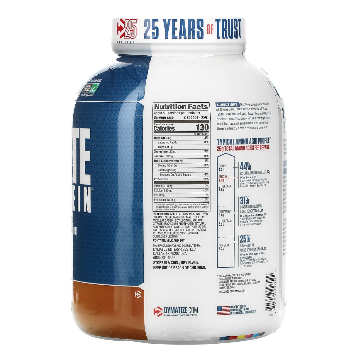 Dymatize, Elite Casein, Cinnamon Bun, 4 lb (1.8 kg) - Supply Center USA