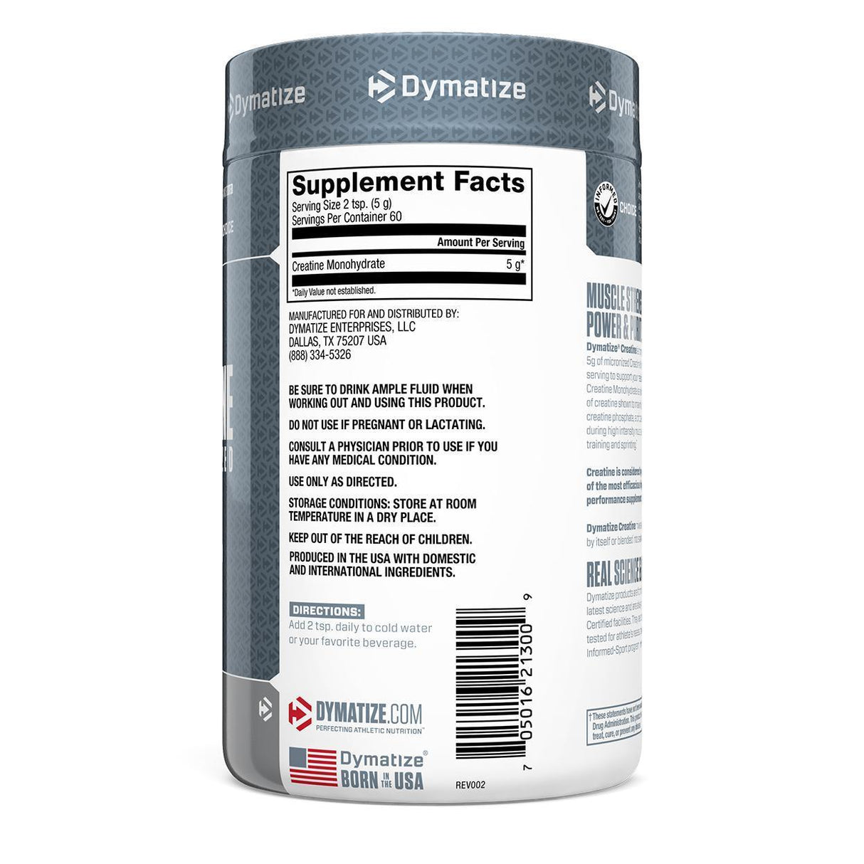 Dymatize Nutrition, Creatine Micronized, Unflavored, 10.6 oz (300 g) - Supply Center USA