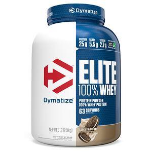 Dymatize Nutrition, Elite 100% Whey Protein Powder, Cookies & Cream, 5 lbs (2.3 kg) - Supply Center USA