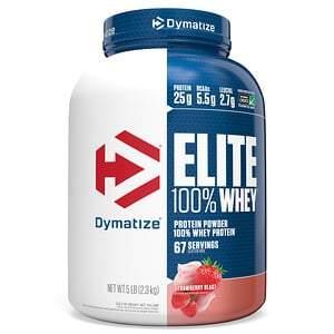 Dymatize Nutrition, Elite 100% Whey Protein Powder, Strawberry Blast, 5 lbs (2.3 kg) - Supply Center USA
