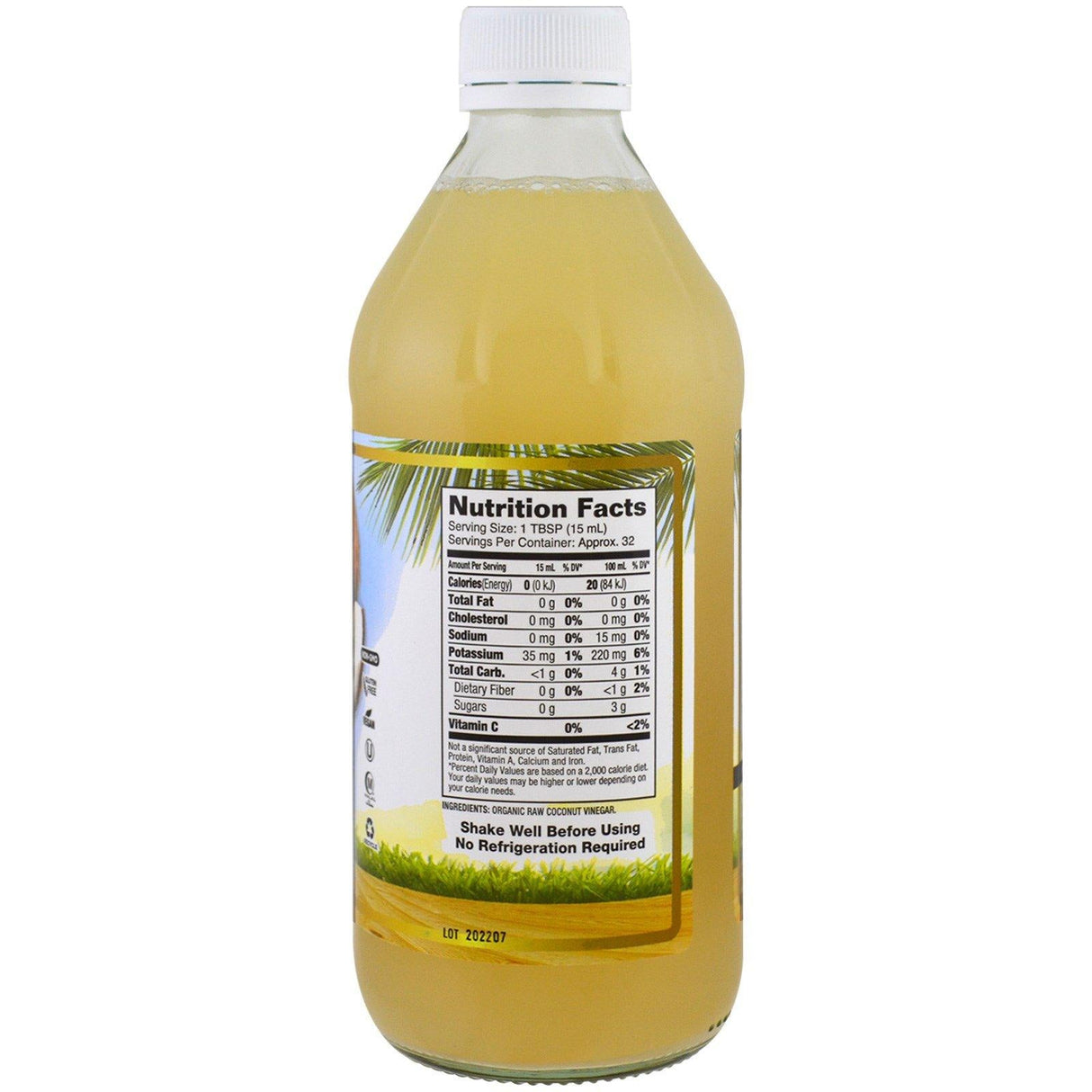 Dynamic Health Laboratories, Organic Coconut Vinegar with Mother, 100% Raw Vinegar, 16 fl oz (473 ml) - Supply Center USA