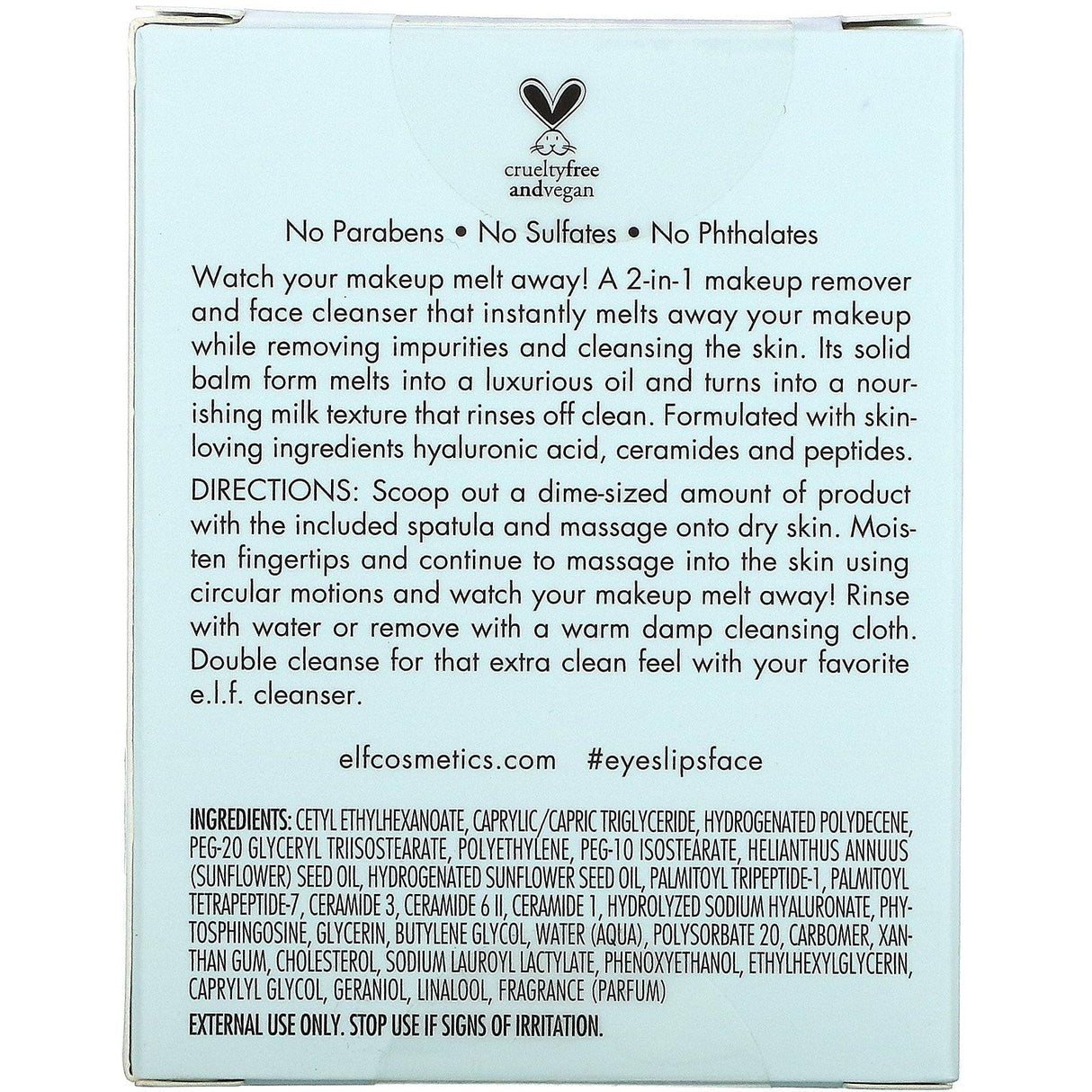 E.L.F., Holy Hydration! Makeup Melting Cleansing Balm, 2 oz (56.5 g) - Supply Center USA