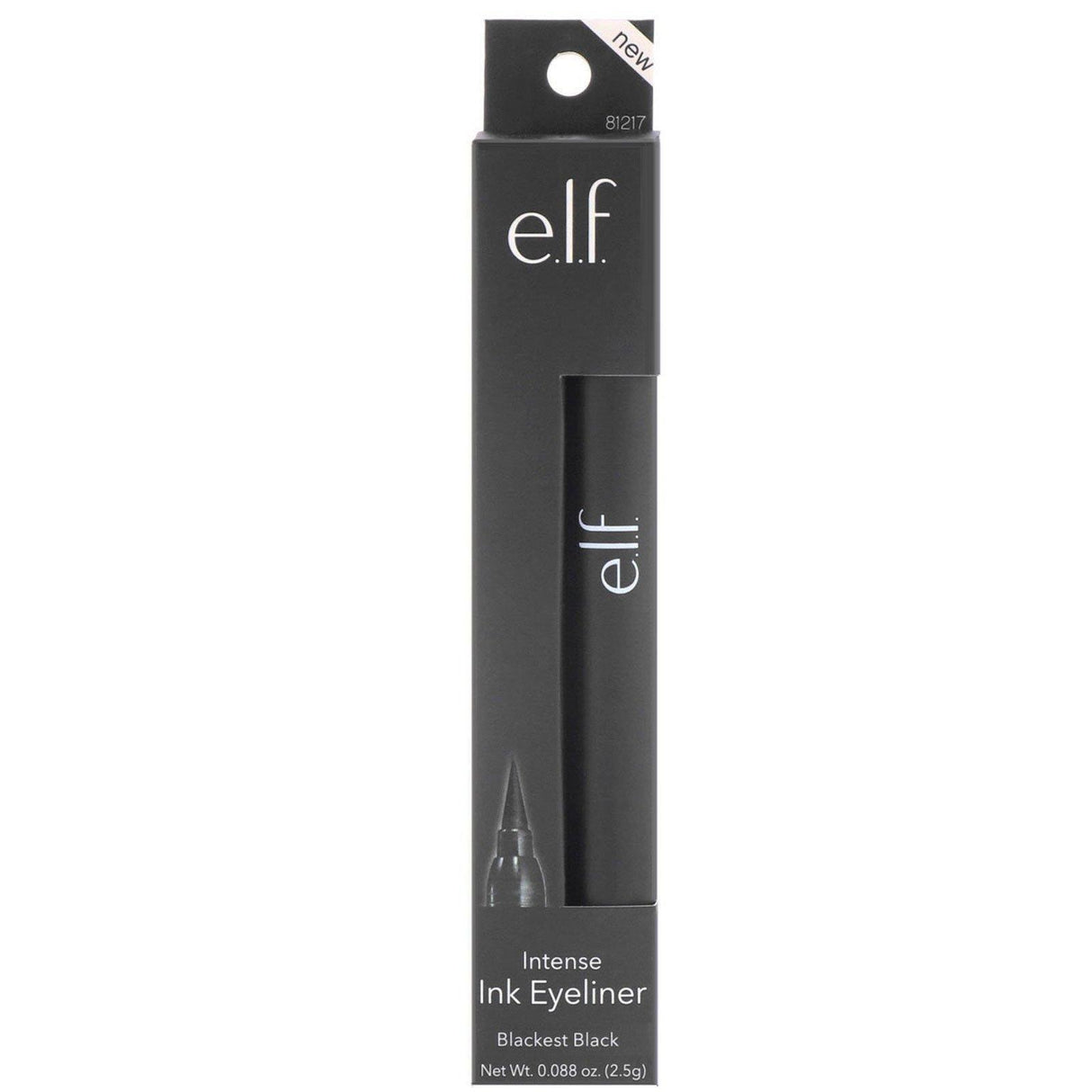E.L.F., Intense Ink Eyeliner. Blackest Black, 0.088 oz (2.5 g) - Supply Center USA