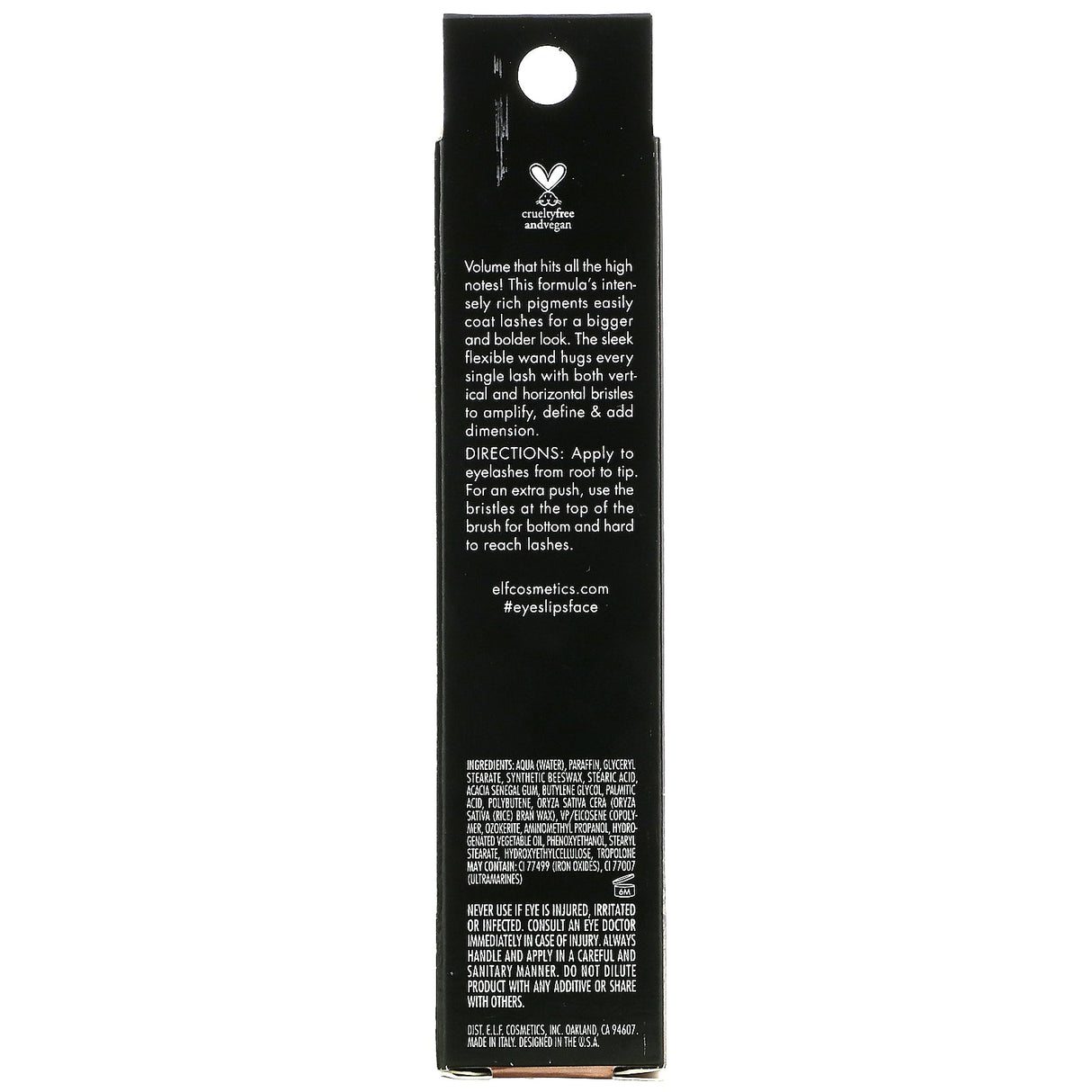 E.L.F., Lash It Loud, Volumizing Mascara, Black, 0.24 oz (7 g) - Supply Center USA