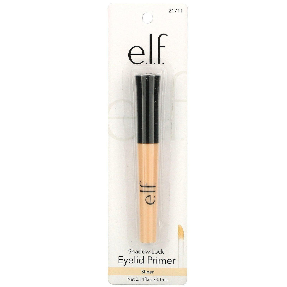 E.L.F., Shadow Lock Eyelid Primer, Sheer, 0.11 fl oz (3.1 ml) - Supply Center USA