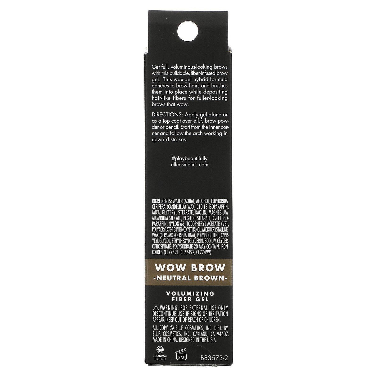 E.L.F., Wow Brow Gel, Neutral Brown, 0.12 oz (3.5 g) - Supply Center USA