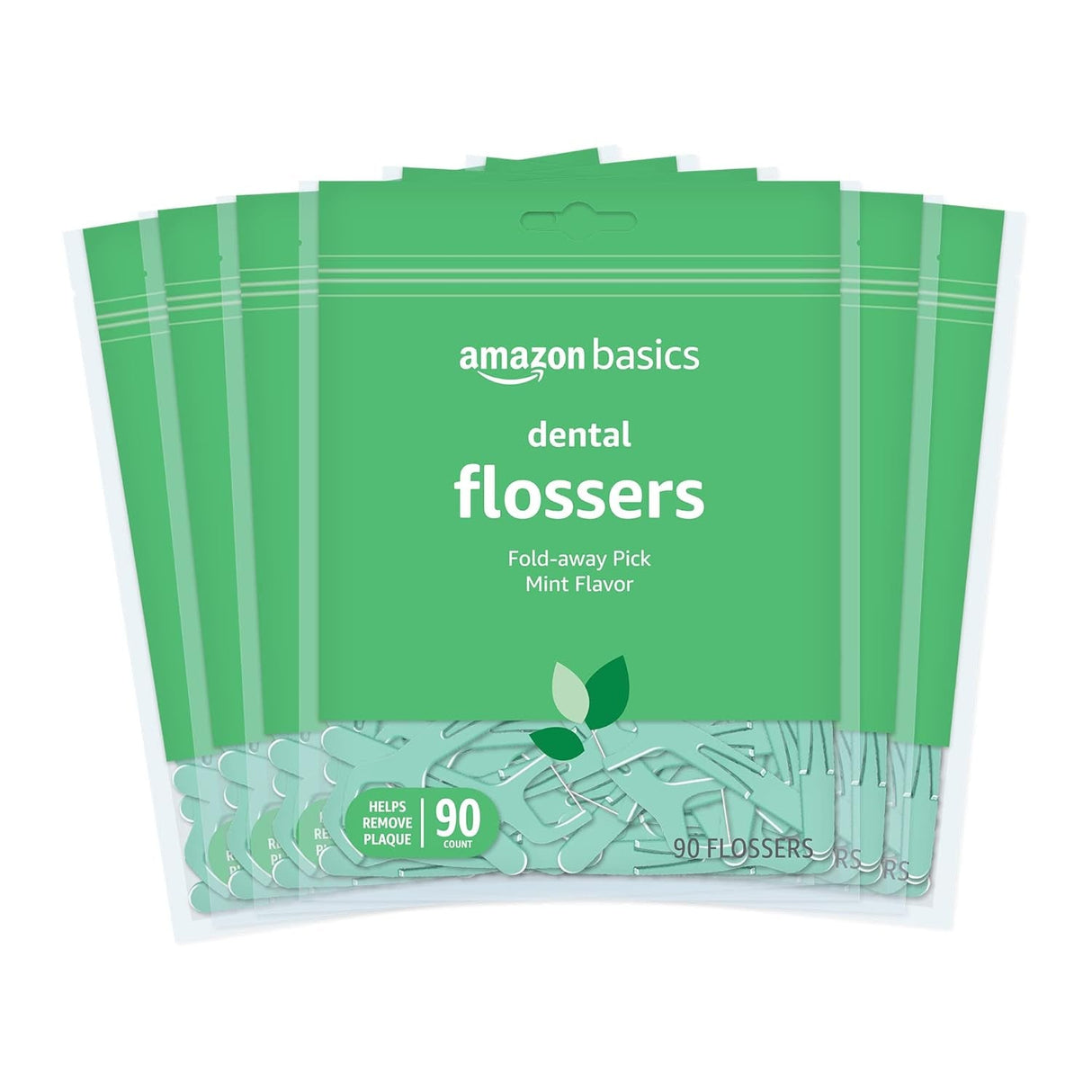 Amazon Basics Mint Dental Flossers, 90 Count, 1 Pack (Previously Solimo)