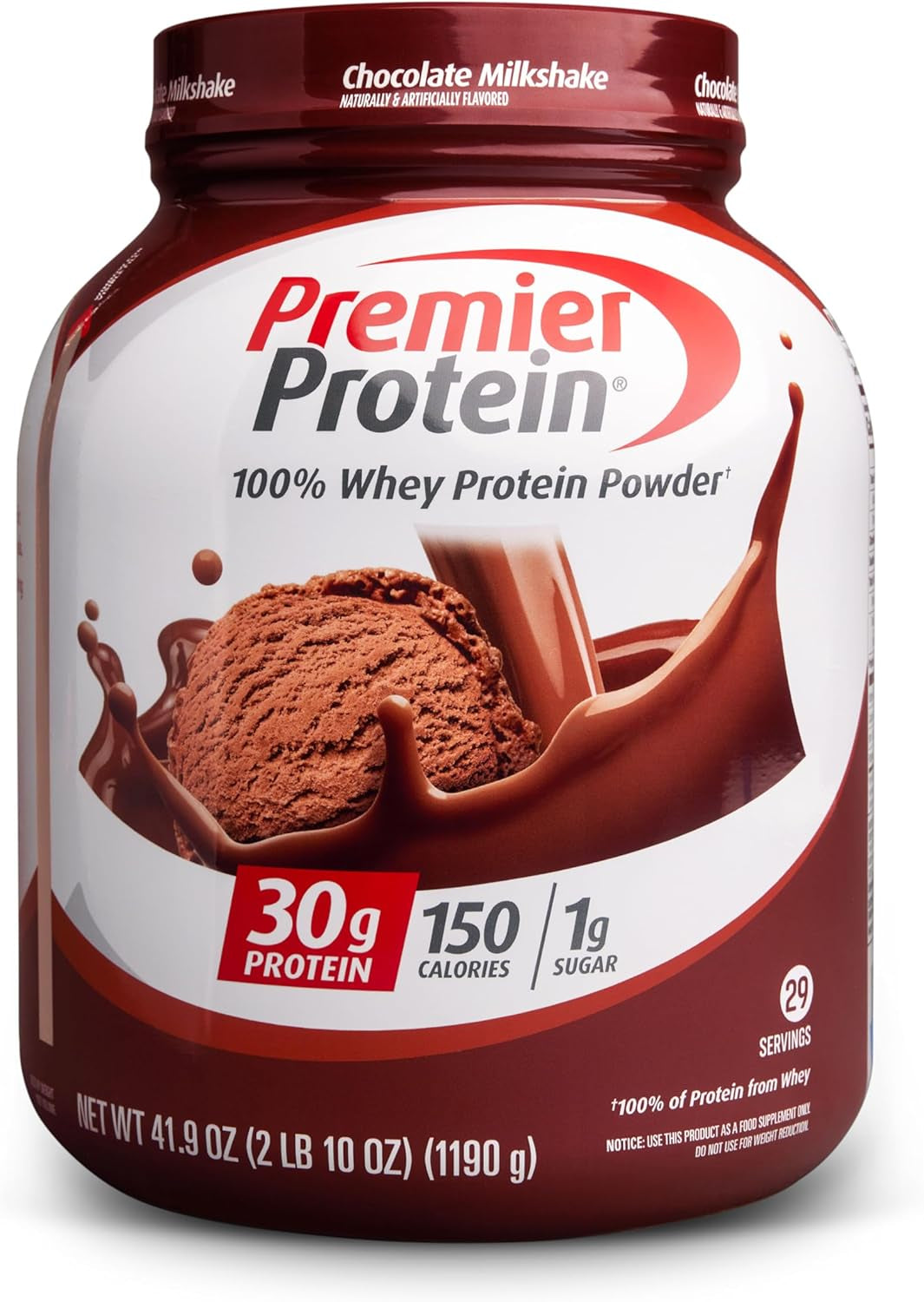 Premier Protein Powder, Vanilla Milkshake, 30G Protein, 1G Sugar, 100% Whey Protein, Keto Friendly, No Soy Ingredients, Gluten Free, 17 Servings, 23.3 Ounces