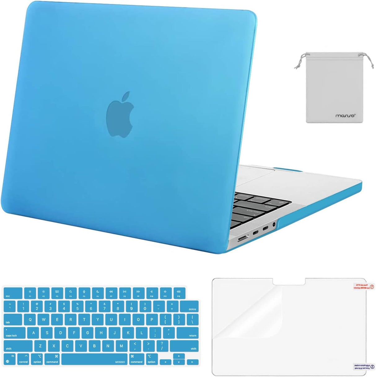 MOSISO Compatible with Macbook Pro 14 Inch Case 2024 2023 2022 2021 M4 M3 M2 M1 Pro Max A3112 A3185 A3401 A2918 A2992 A2779 A2442, Plastic Hard Shell&Keyboard Cover&Screen Film&Pouch, Black