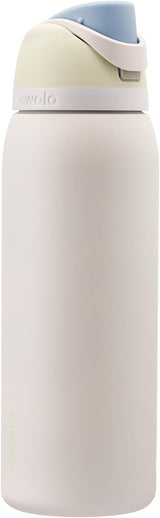 Owala Freesip Insulated Stainless Steel Water Bottle with Straw for Sports, Travel, and School Bpa-Free Sports Water Bottle, 24 Oz, Shy Marshmallow