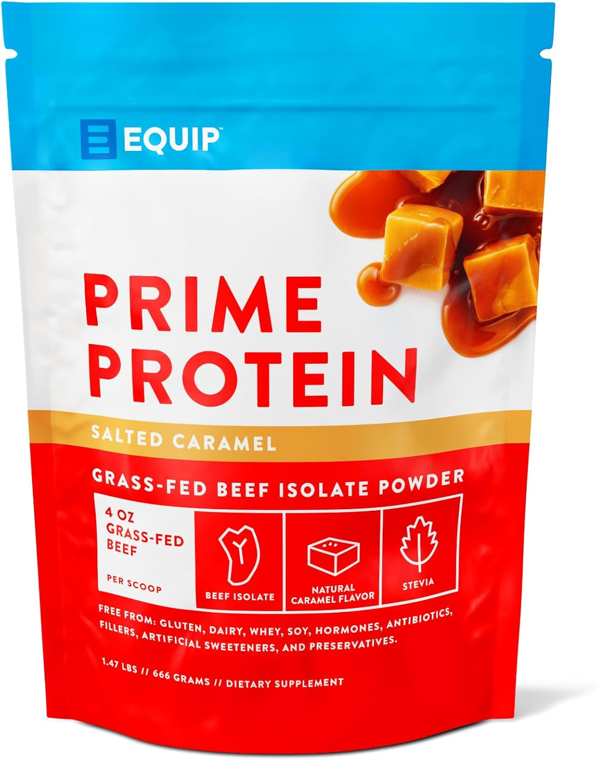 Equip Foods Prime Protein Powder | Clean, Grass Fed Beef Protein Isolate | Carnivore Protein Powder | Paleo, Keto Friendly | Gluten, Dairy Free | Helps Build & Repair Tissue | 30 Servings, Chocolate