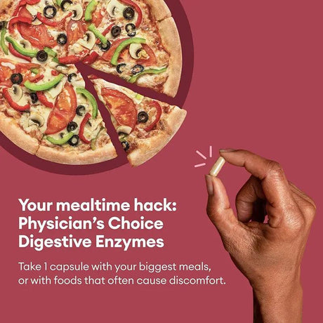 Digestive Enzymes by Physician'S Choice - Multi Enzymes, Organic Prebiotics & Probiotics for Digestive Health & Gut Health - for Meal Time Discomfort Relief & Bloating - Dual Action Approach - Supply Center USA