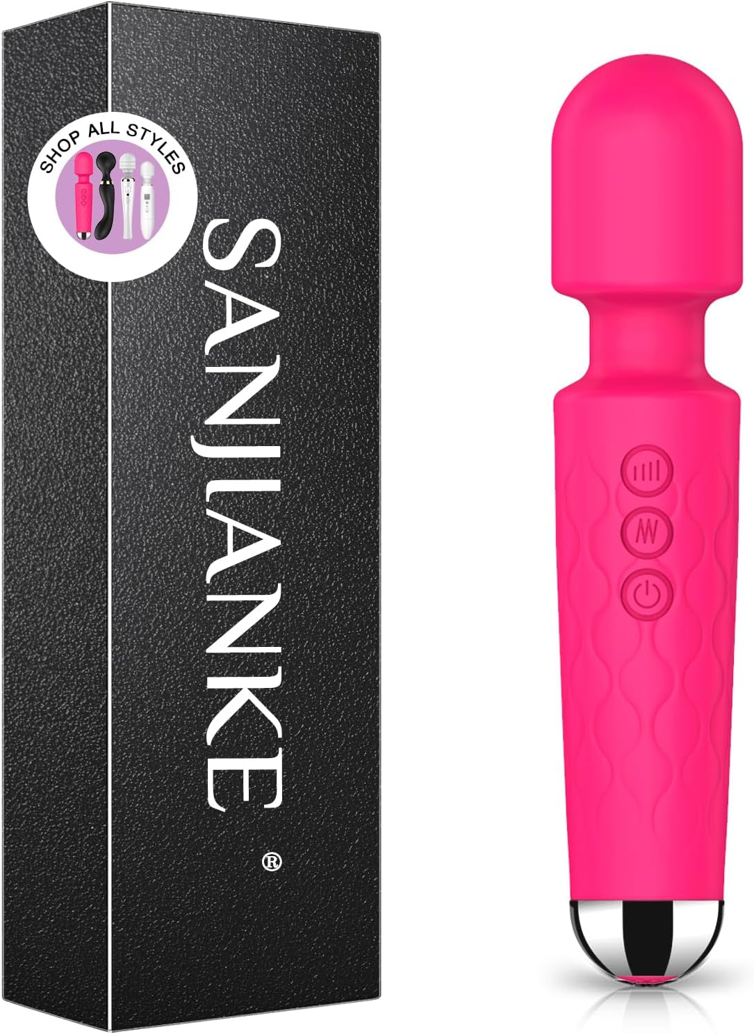 Vibrator Wand,Adult Sex Toy Wand, G Spot Dildo, Clit Vibrator, Sex Vibrators,Clitoris Stimulation,With 8 Speeds & 20 Patterns, Quiet,Fully Waterproof,Vibrating Wand for Her Pleasure (Rose Red)