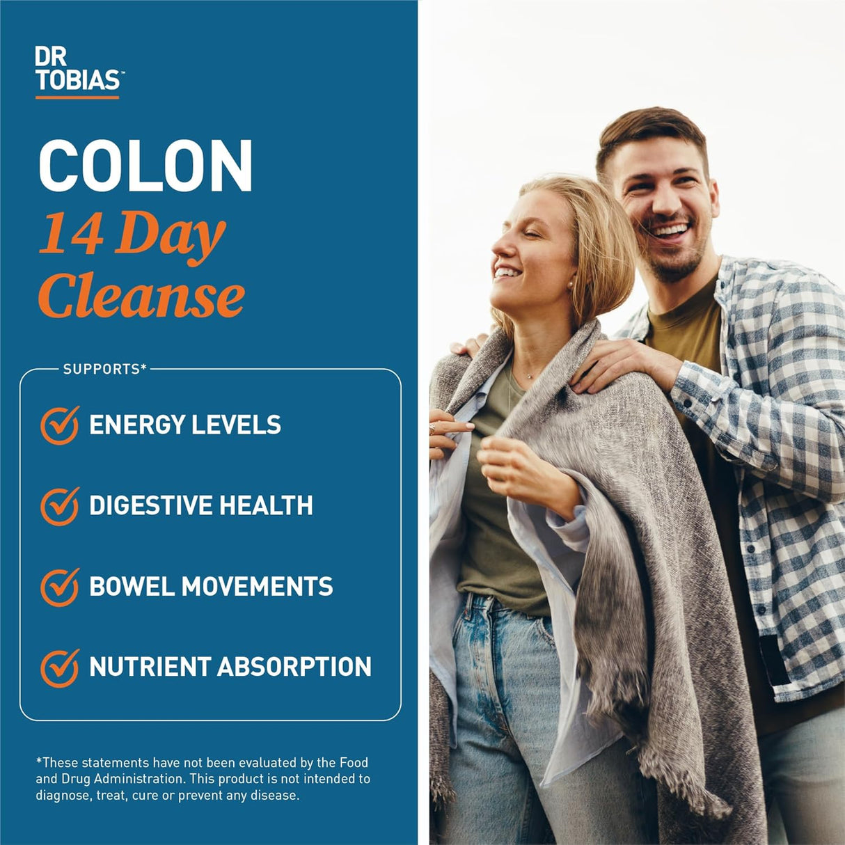 Dr. Tobias Colon 14 Day Cleanse, Advanced Gut Cleanse Detox for Women & Men with Cascara Sagrada, Psyllium Husk, Senna Leaf & Probiotics, Non-Gmo Colon Cleanse, 28 Capsules 1-2 Daily