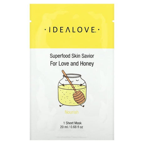 Idealove, Superfood Skin Savior, For Love and Honey, 1 Beauty Sheet Mask, 0.68 fl oz (20 ml) - Supply Center USA