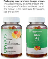 Amazon Basics (Previously Solimo) Fiber 4G Gummy - Digestive Health, Supports Regularity, Orange, Lemon & Strawberry, 90 Gummies (2 per Serving) - Supply Center USA