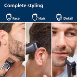 Philips Norelco Multi Groomer All-In-One Trimmer Series 3000-13 Piece Mens Grooming Kit for Beard, Face, Nose, Ear Hair Trimmer and Hair Clipper - NO Blade Oil Needed, MG3740/40