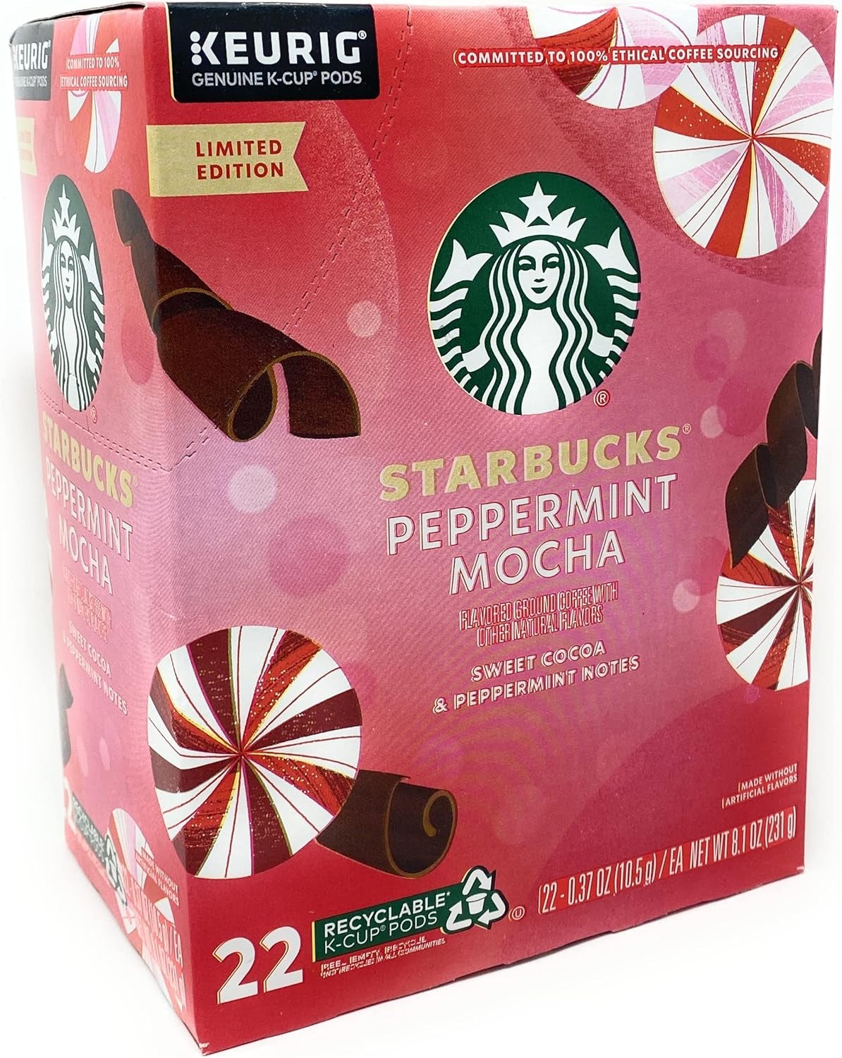 Starbucks K-Cup Coffee Pods, Starbucks Blonde Roast Coffee, Veranda Blend for Keurig Brewers, 100% Arabica, 6 Boxes (60 Pods Total)