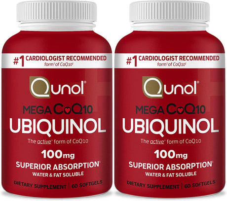 Qunol Ultra Coq10 100Mg Softgels- 3X Better Absorption, Antioxidant for Heart Health & Energy Production, Coenzyme Q10 Vitamins and Supplements, 3 Month Supply, 90 Count - Supply Center USA