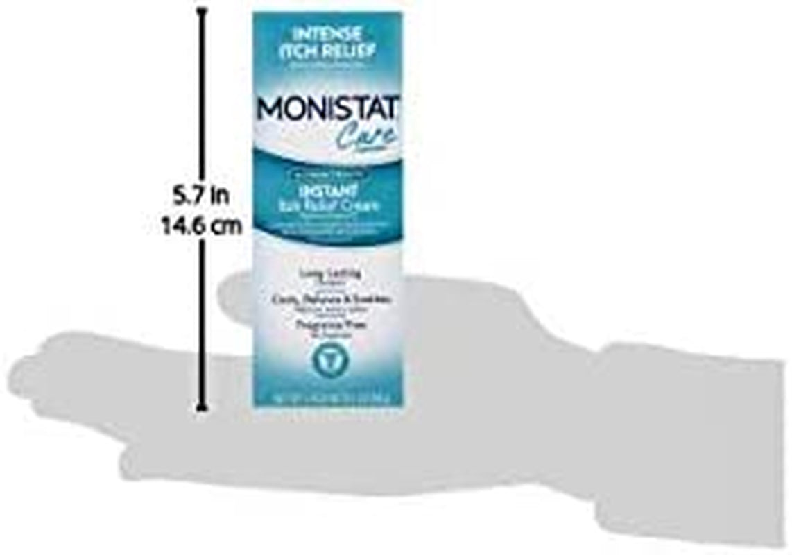 Monistat Instant Itch Relief Cream for Women, Maximum Strength Feminine Itch Care, 1 Oz, 2 Pack