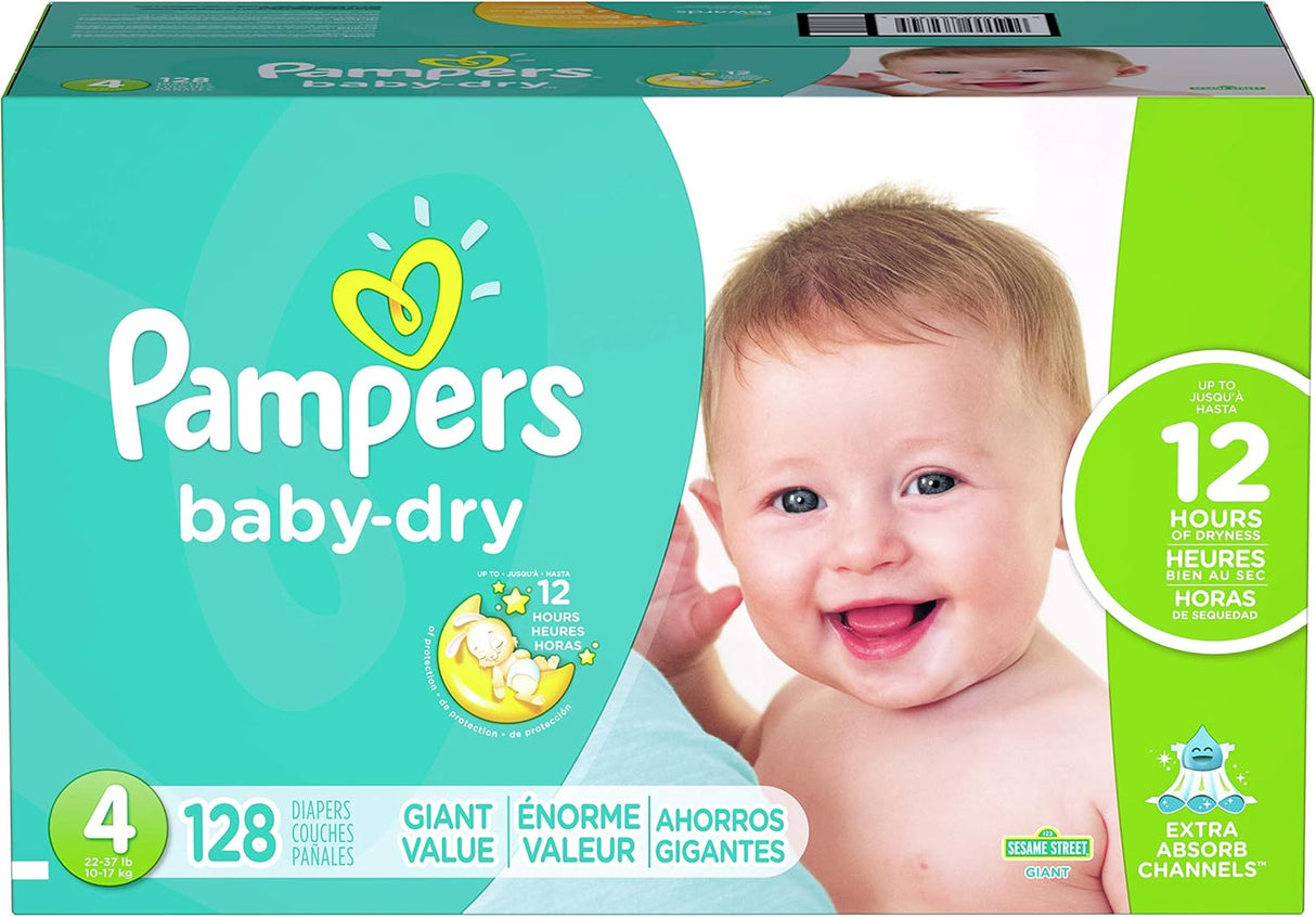 Pampers Baby Dry Diapers - Size 1, 120 Count, Absorbent Disposable Diapers