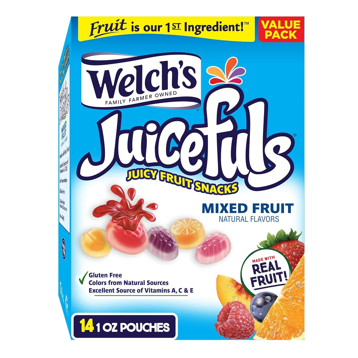 Welch’S Fruit Snacks, Mixed Fruit, Perfect Stocking Stuffer, Bulk Pack, Gluten Free, Individual Single Serve Bags, 0.8 Oz (Pack of 40)
