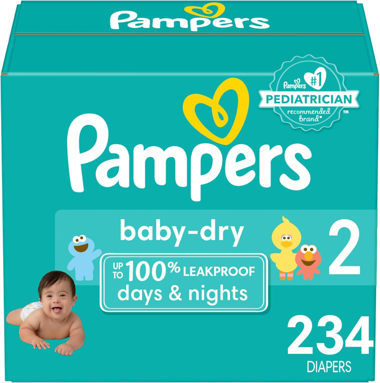 Pampers Baby Dry Diapers - Size 1, 120 Count, Absorbent Disposable Diapers