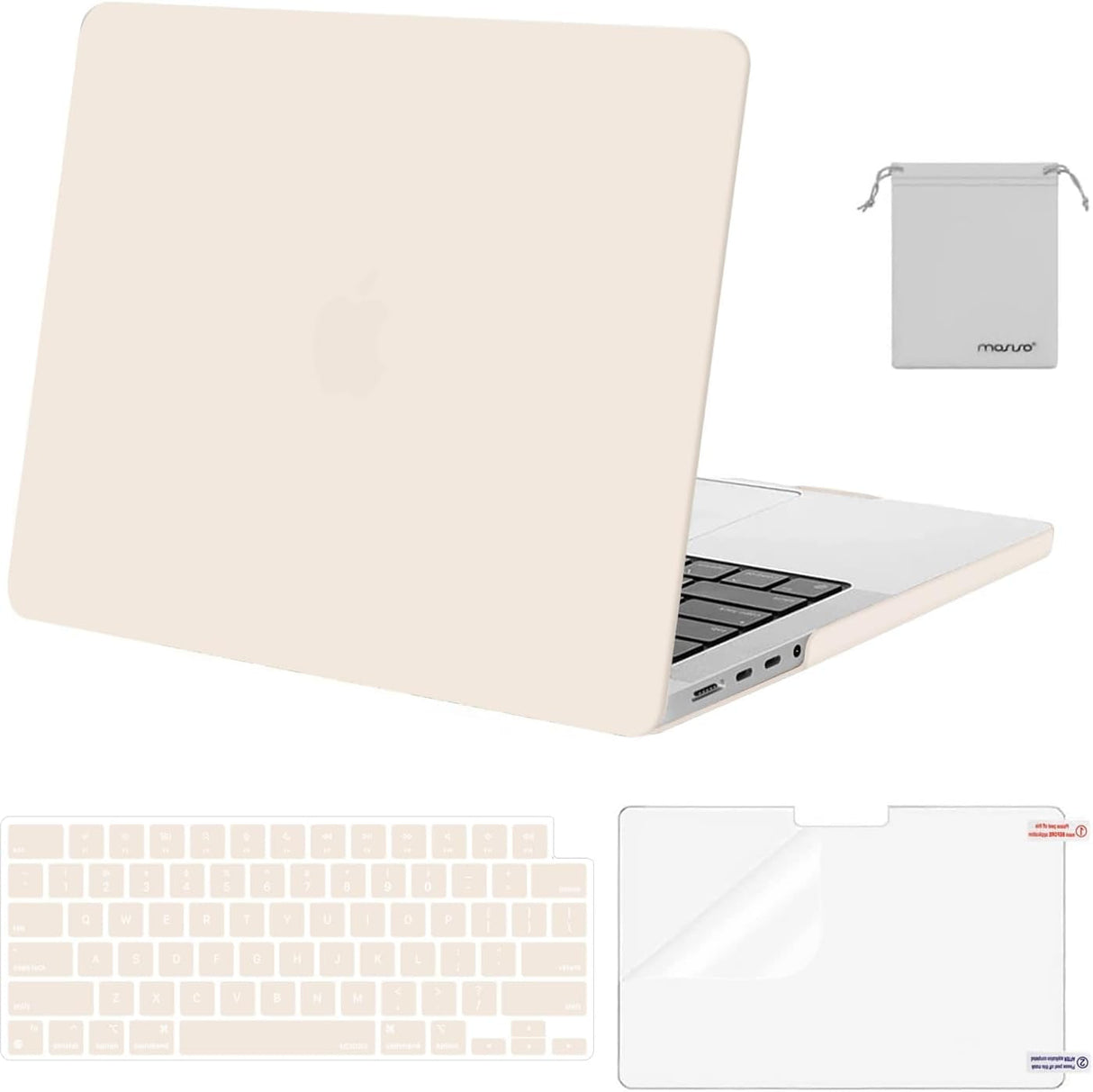 MOSISO Compatible with Macbook Pro 14 Inch Case 2024 2023 2022 2021 M4 M3 M2 M1 Pro Max A3112 A3185 A3401 A2918 A2992 A2779 A2442, Plastic Hard Shell&Keyboard Cover&Screen Film&Pouch, Black