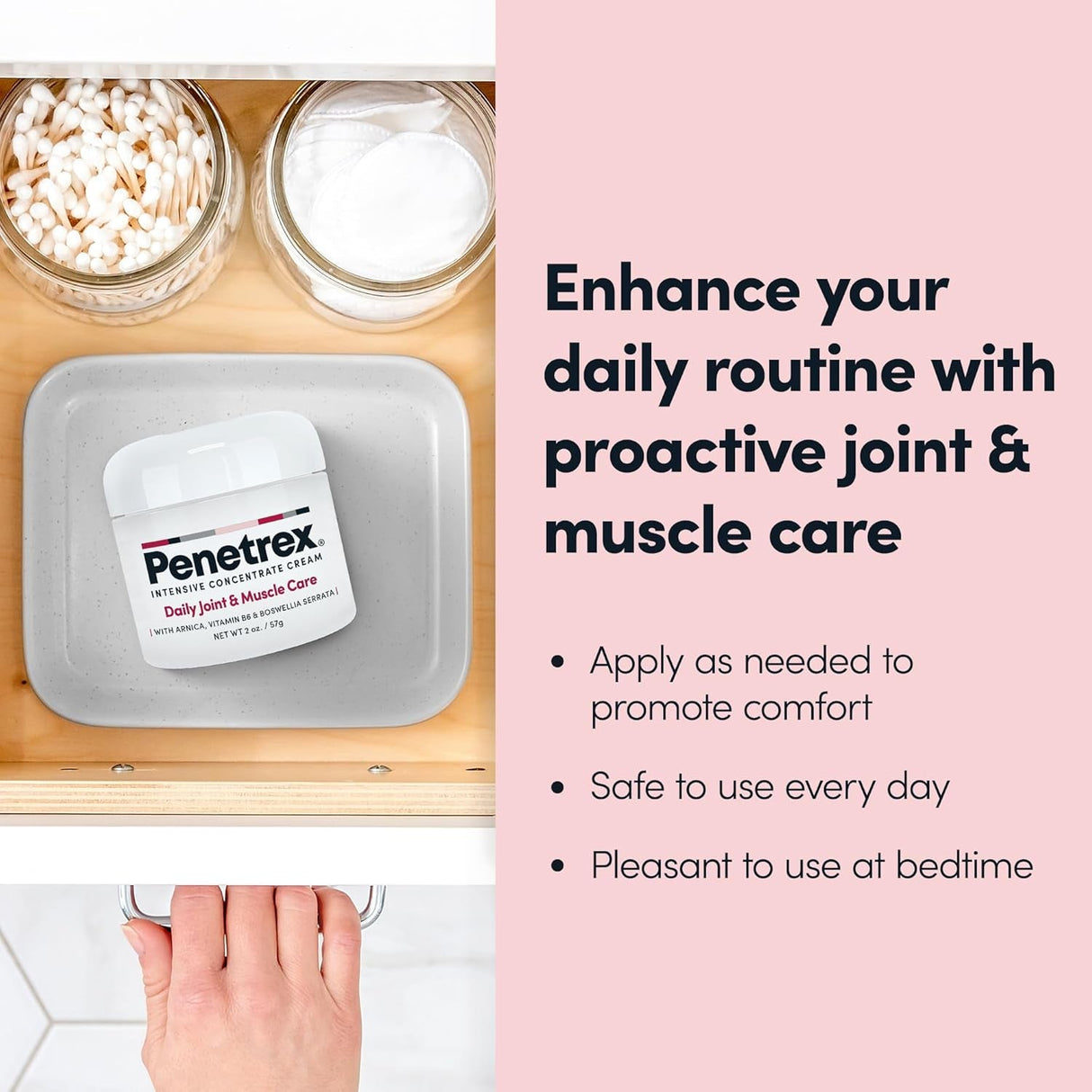 Penetrex Joint & Muscle Therapy – Soothing Comfort for Back, Neck, Hands, Feet – Premium Whole Body Rub with Arnica, Vitamin B6 MSM & Boswellia – Non-Greasy 2Oz Cream