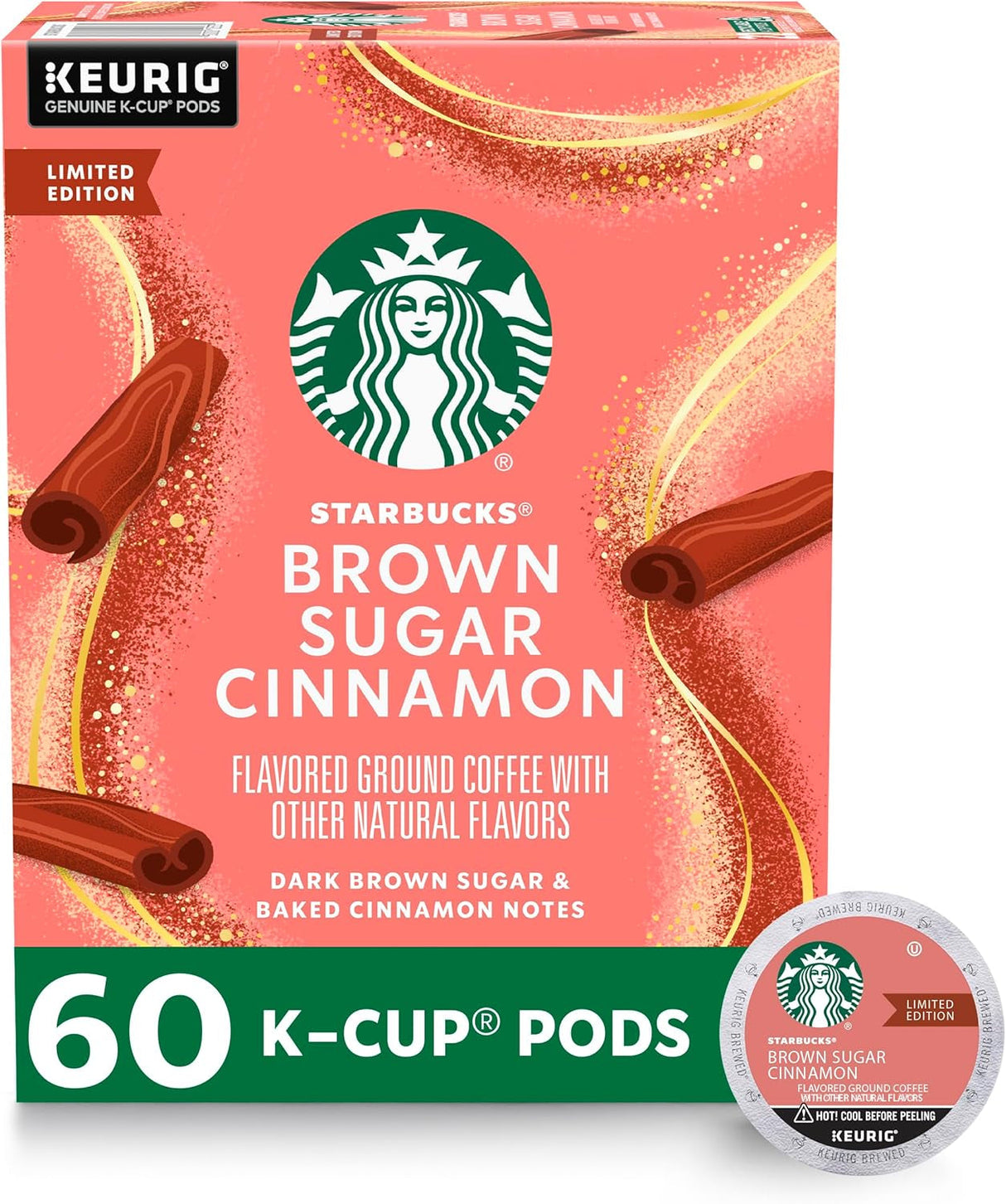 Starbucks K-Cup Coffee Pods, Starbucks Blonde Roast Coffee, Veranda Blend for Keurig Brewers, 100% Arabica, 6 Boxes (60 Pods Total)