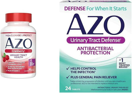 AZO Cranberry Urinary Tract Health Supplement, 1 Serving = 1 Glass of Cranberry Juice, Sugar Free Cranberry Pills, Non-Gmo 100 Softgels - Supply Center USA