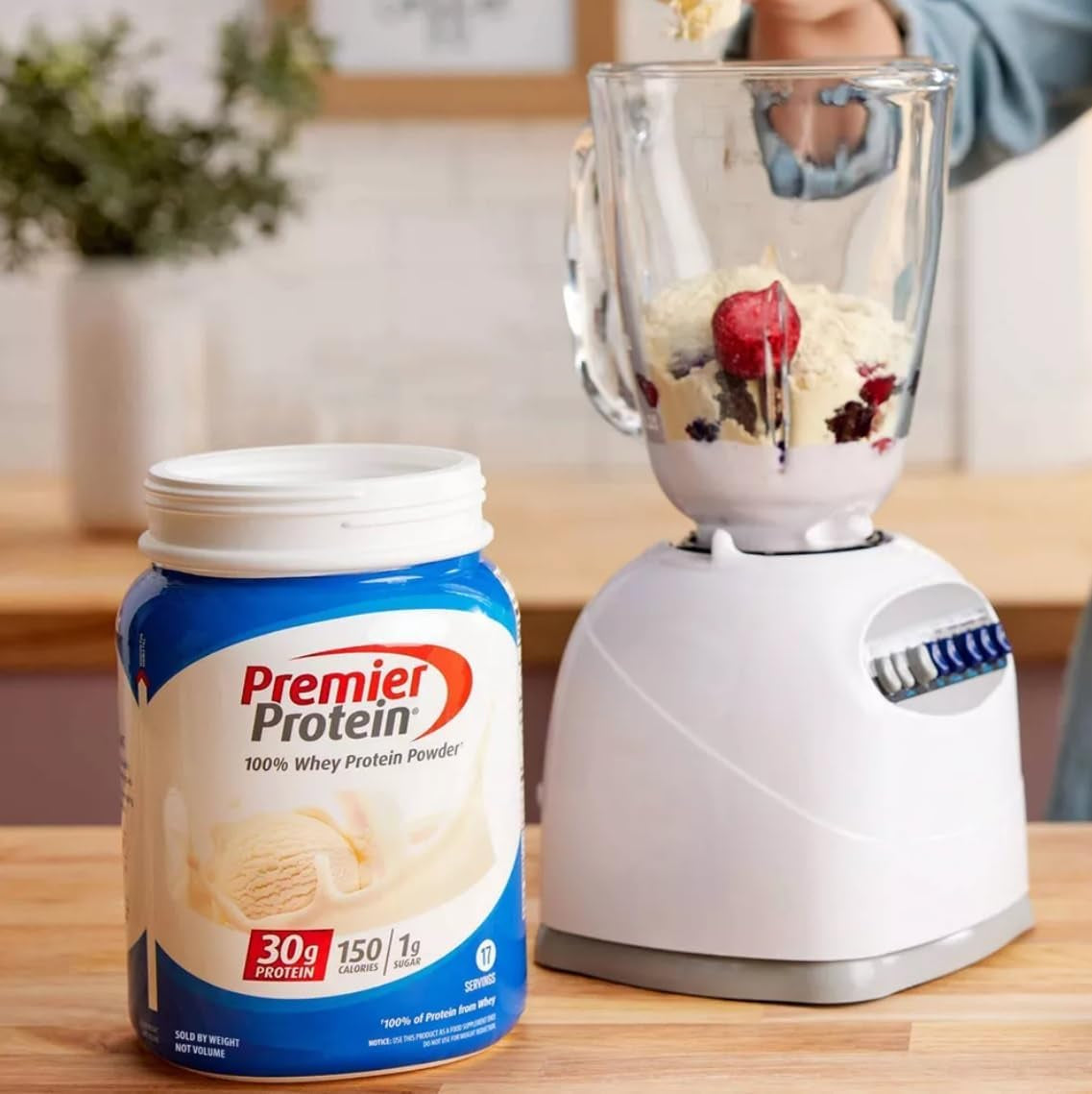 Premier Protein Powder, Vanilla Milkshake, 30G Protein, 1G Sugar, 100% Whey Protein, Keto Friendly, No Soy Ingredients, Gluten Free, 17 Servings, 23.3 Ounces
