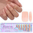Btartboxnails XS Short Square Gel Nail Tips - Pre Colored Milky White Soft Gel Nail Tips, Milky White Press on Nails, Natural XCOATTIPS Pre Applied Tip Primer