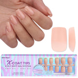 Btartboxnails XS Short Square Gel Nail Tips - Pre Colored Milky White Soft Gel Nail Tips, Milky White Press on Nails, Natural XCOATTIPS Pre Applied Tip Primer