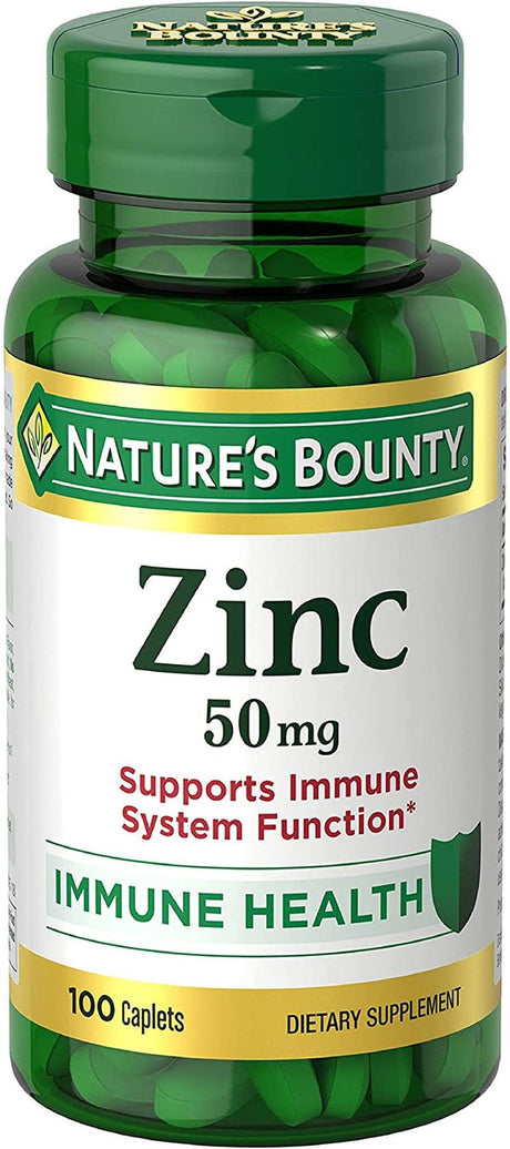 Nature'S Bounty Zinc 50Mg, Immune Support & Antioxidant Supplement, Promotes Skin Health 250 Caplets - Supply Center USA