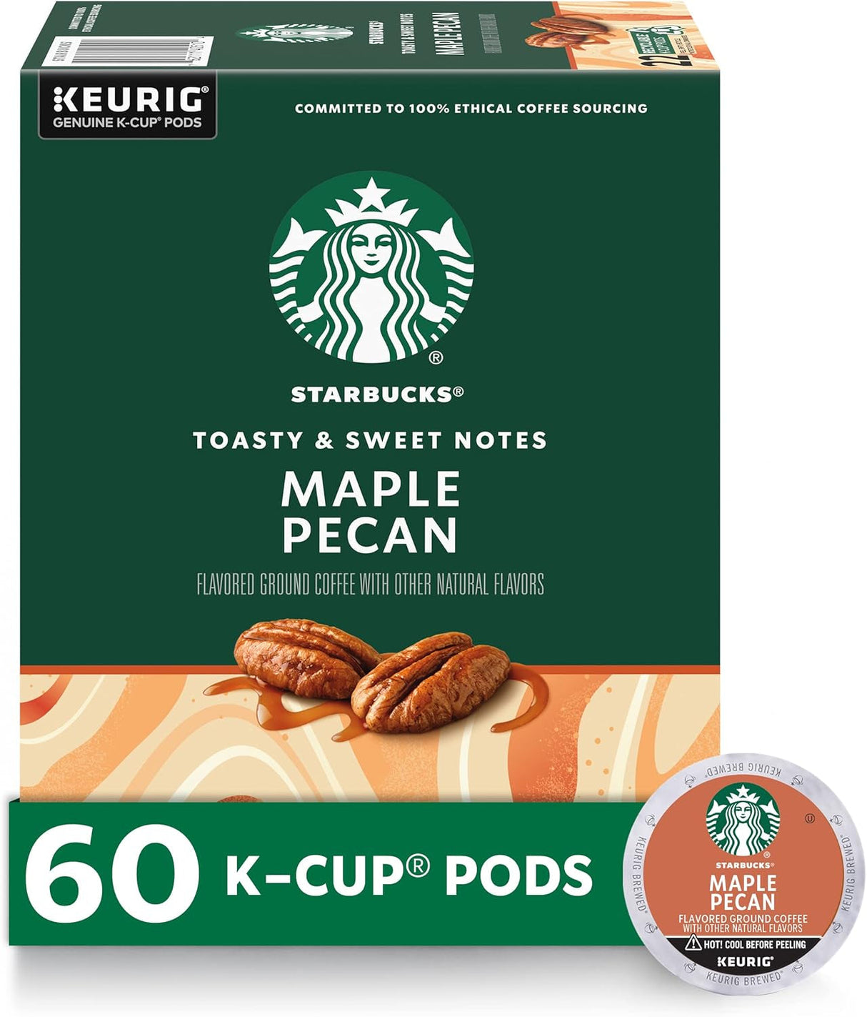 Starbucks K-Cup Coffee Pods, Starbucks Blonde Roast Coffee, Veranda Blend for Keurig Brewers, 100% Arabica, 6 Boxes (60 Pods Total)