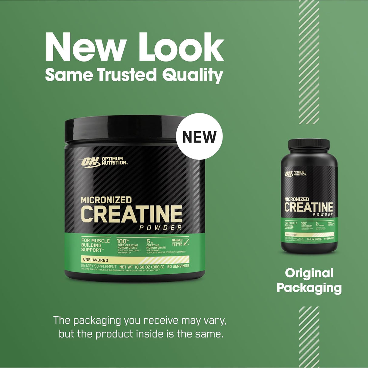 Optimum Nutrition Micronized Creatine Monohydrate Powder, Unflavored, Keto Friendly, 60 Servings (Packaging May Vary)