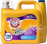 Arm & Hammer plus Oxiclean Odor Blasters Fresh Burst, 128 Loads Liquid Laundry Detergent, 166.5 Fl Oz
