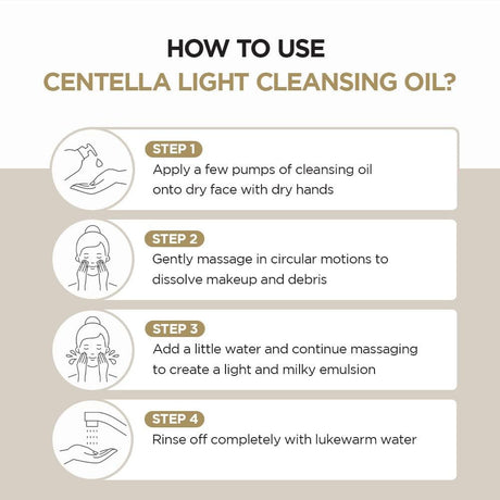 SKIN1004 Madagascar Centella Light Cleansing Oil 6.76 Fl.Oz, 200Ml | Gentle Oil Cleanser for Face, Korean Facial Cleanser, Double Cleansing - Supply Center USA