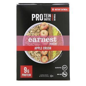 Earnest Eats, Protein & Probiotic Instant Oatmeal, Apple Crush, 6 Packets, 8.47 oz (240 g) - Supply Center USA