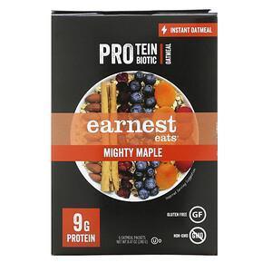 Earnest Eats, Protein & Probiotic Instant Oatmeal, Mighty Maple, 6 Packets, 8.47 oz (240 g) - Supply Center USA